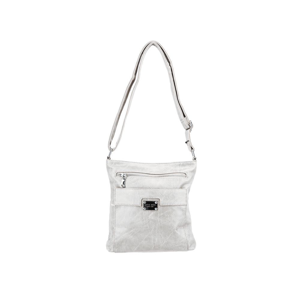 STELLA dámska crossbody koženková kabelka Sivá