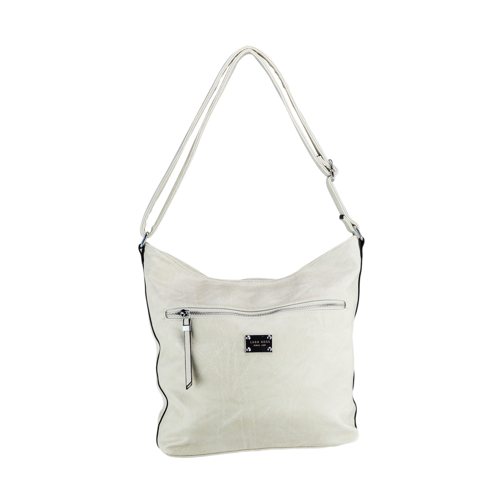 Lara Bags STELLA dámska koženková kabelka Béžová