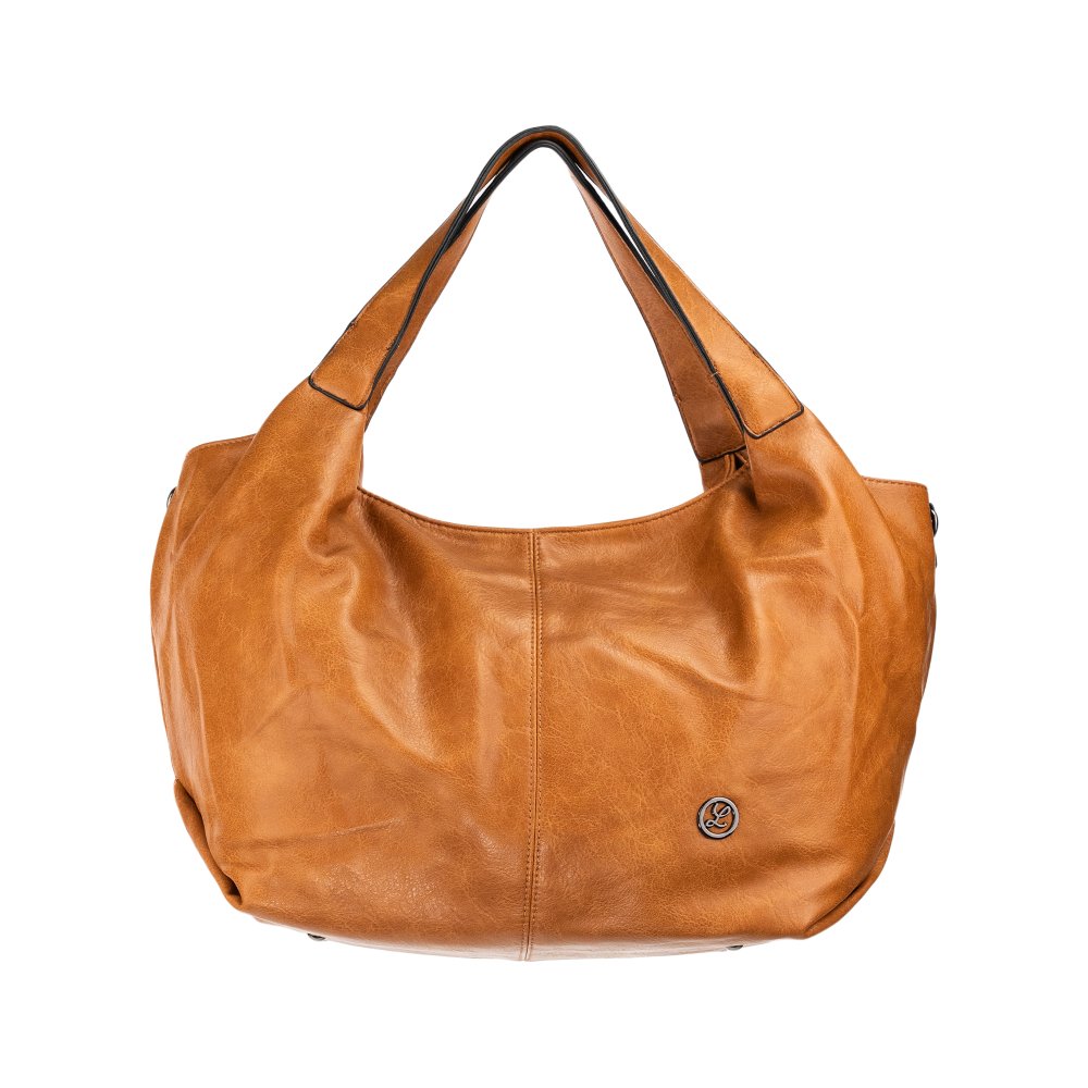 FLORA dámska koženková kabelka Svetlohnedá