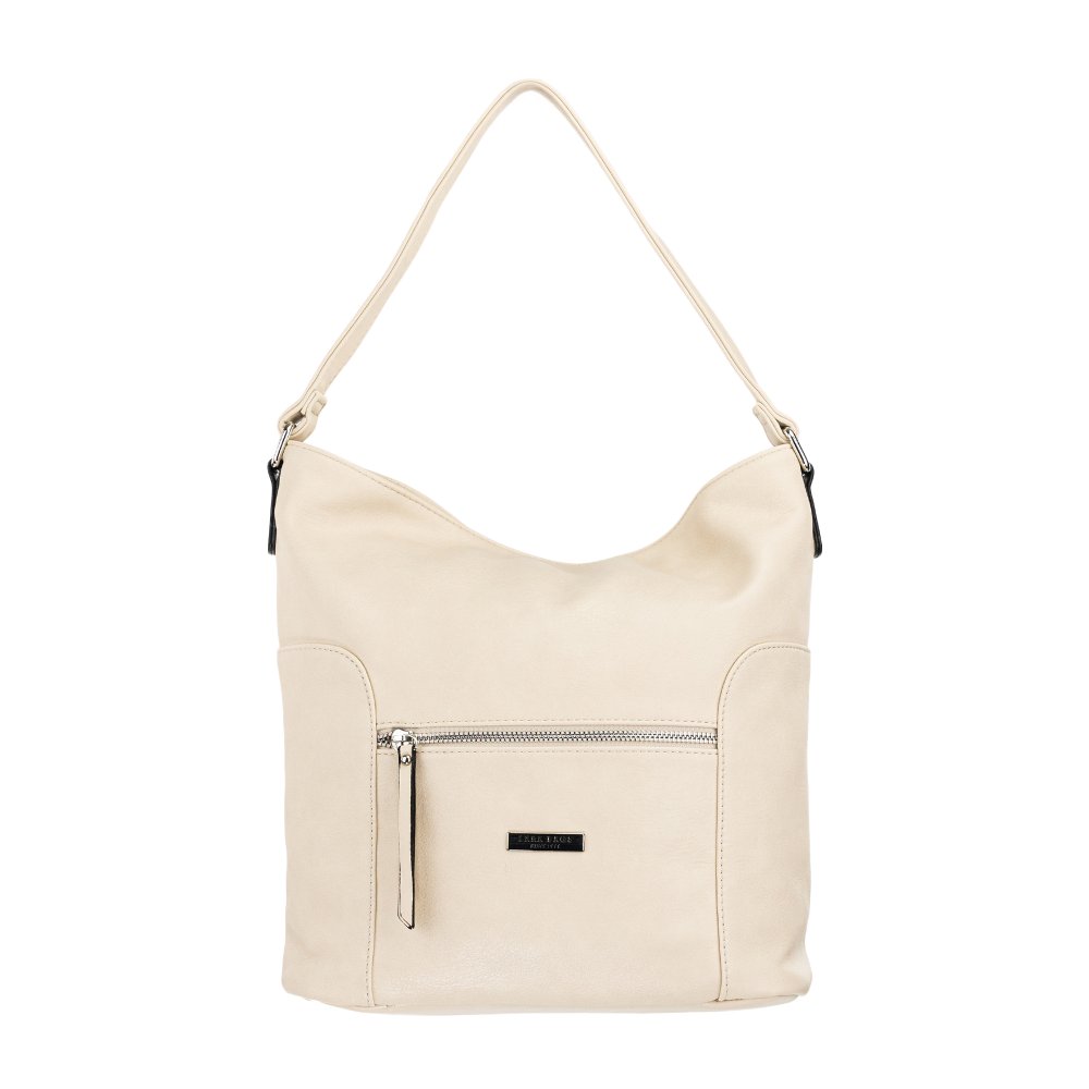 Lara Bags RUBY dámska koženková kabelka Béžová