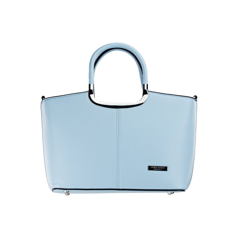 Lara Bags NICOLE dámska koženková kabelka Nebeská modrá