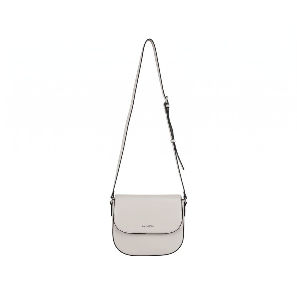 Lara Bags PAOLA dámska crossbody koženková kabelka Svetlo Béžová