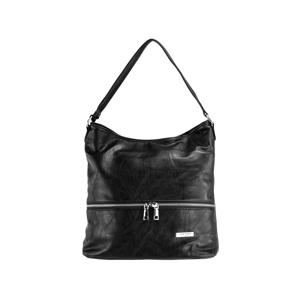 Lara Bags VIVIAN dámska koženková kabelka Čierna