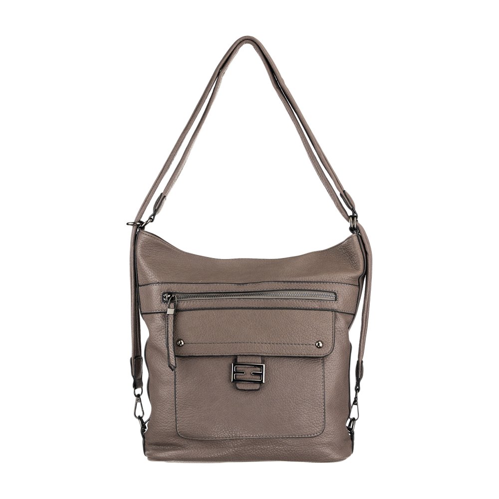 INGE dámska koženková kabelka Tmavosivá