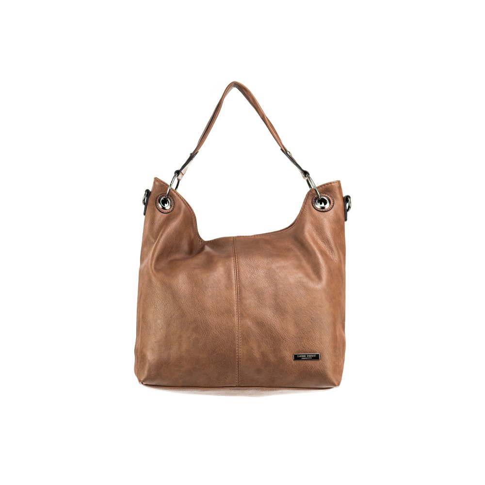 Lara Bags AMY dámska koženková kabelka Tmavohnedá