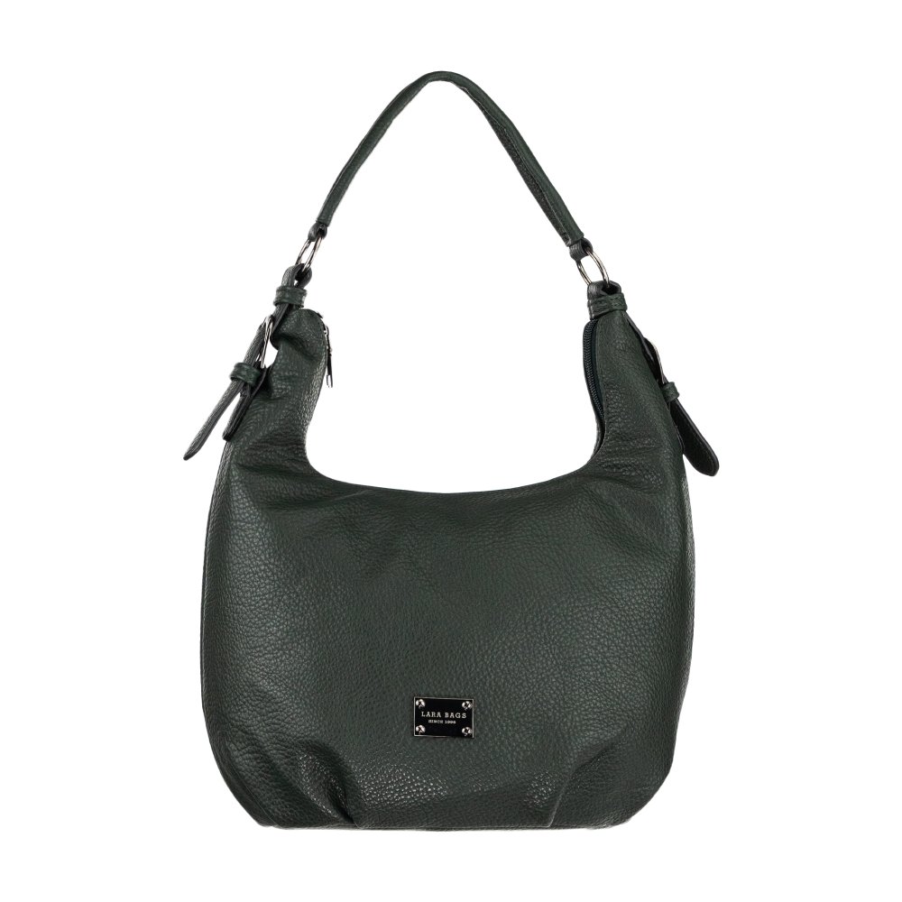 EVELYN dámska koženková kabelka Tmavo zelená