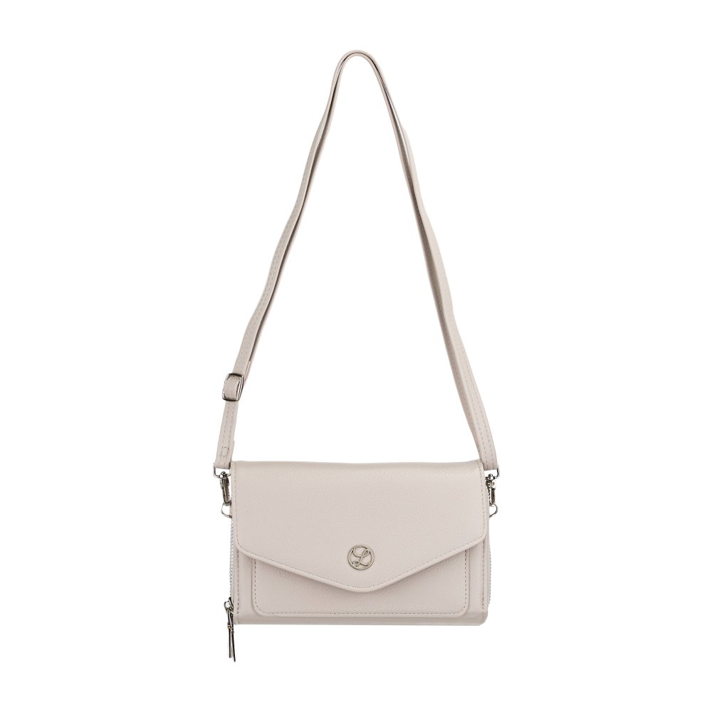 Dámska crossbody koženková kabelka Sivá