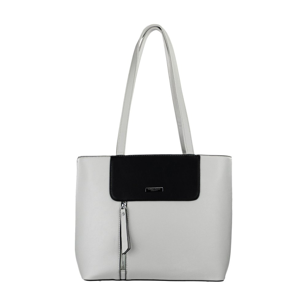 ROSA dámska koženková kabelka Sivá/Čierna