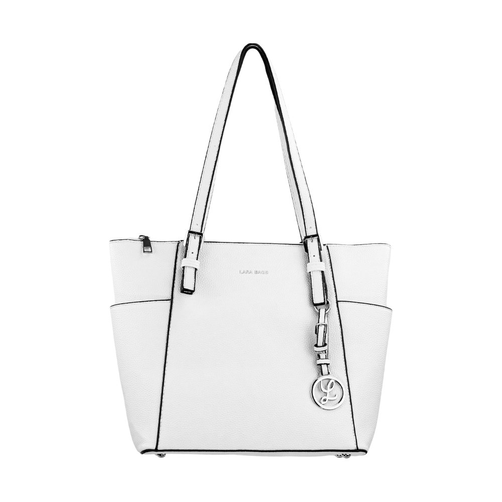 LYDIA dámska koženková kabelka Biela