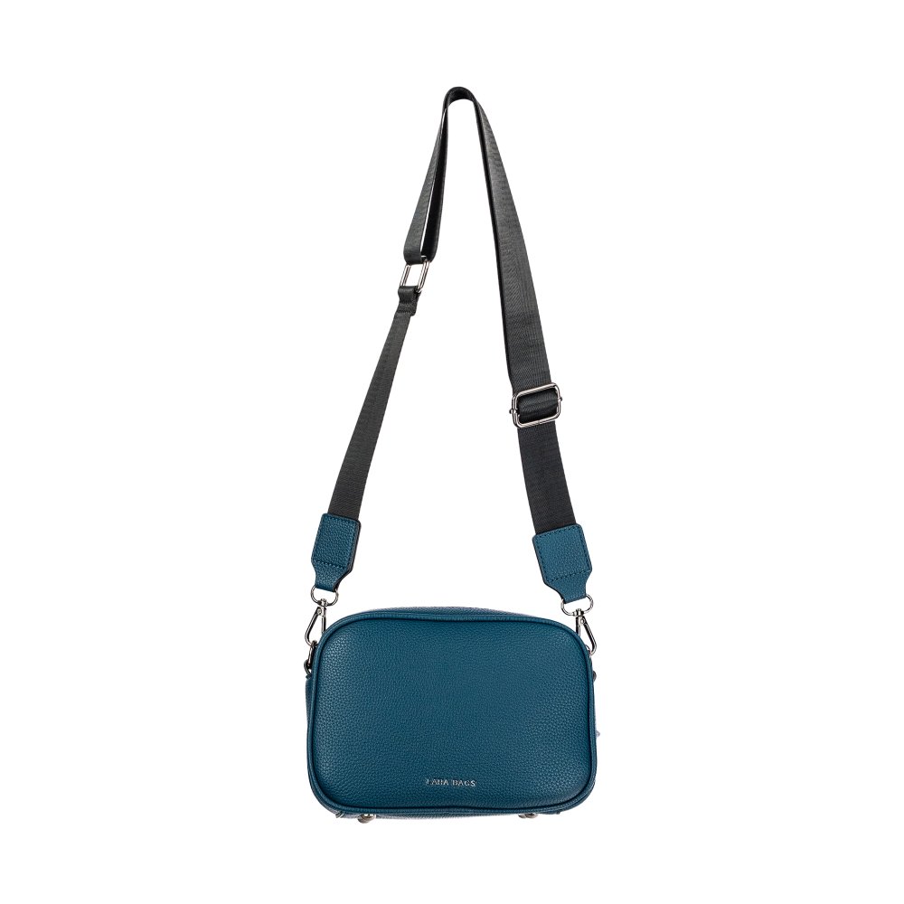 LILY dámska crossbody koženková kabelka petrolejová