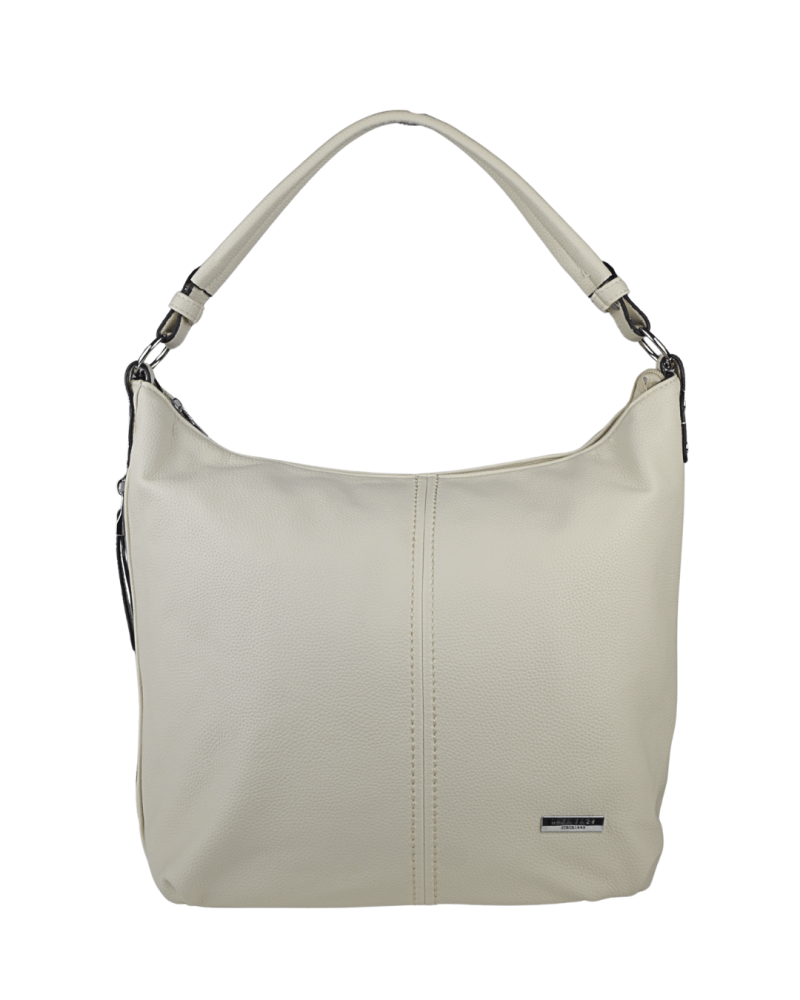 Lara Bags SASKIA dámska koženková kabelka svetlo béžová