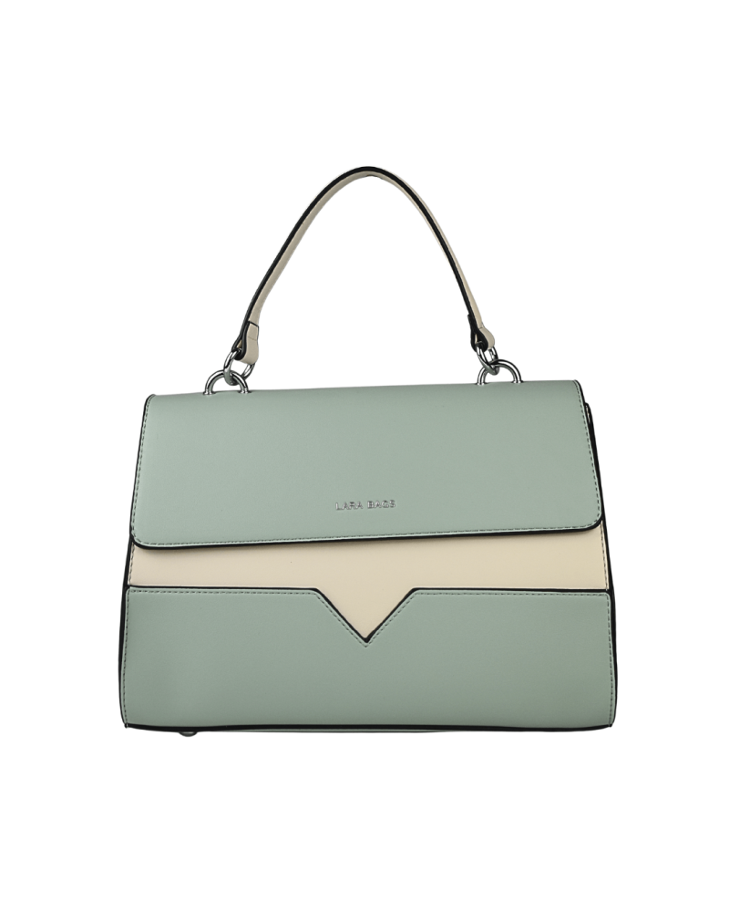 SUSIE dámska koženková kabelka svetlo zelená/béžová