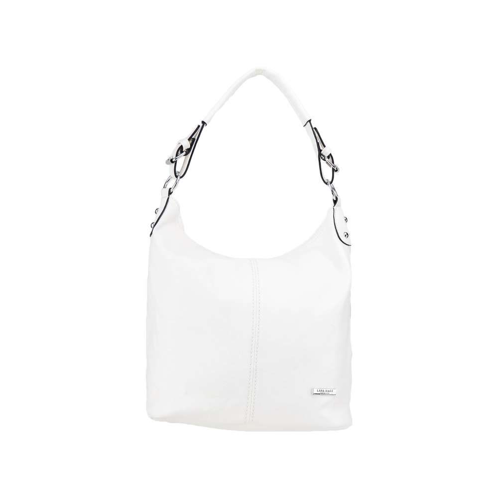 Lara Bags VIOLET dámska koženková kabelka Biela