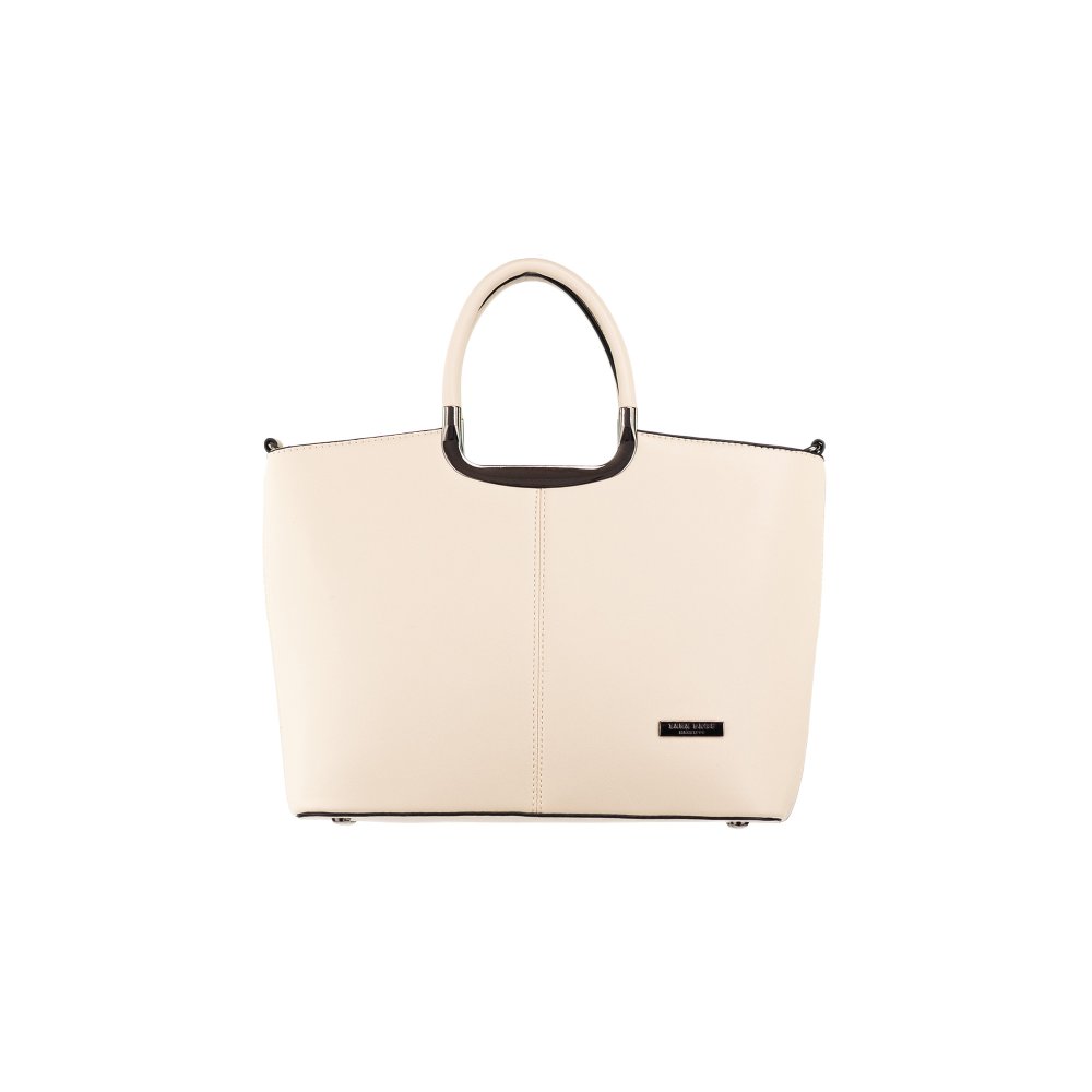 Lara Bags ABBY dámska koženková kabelka tmavo béžová