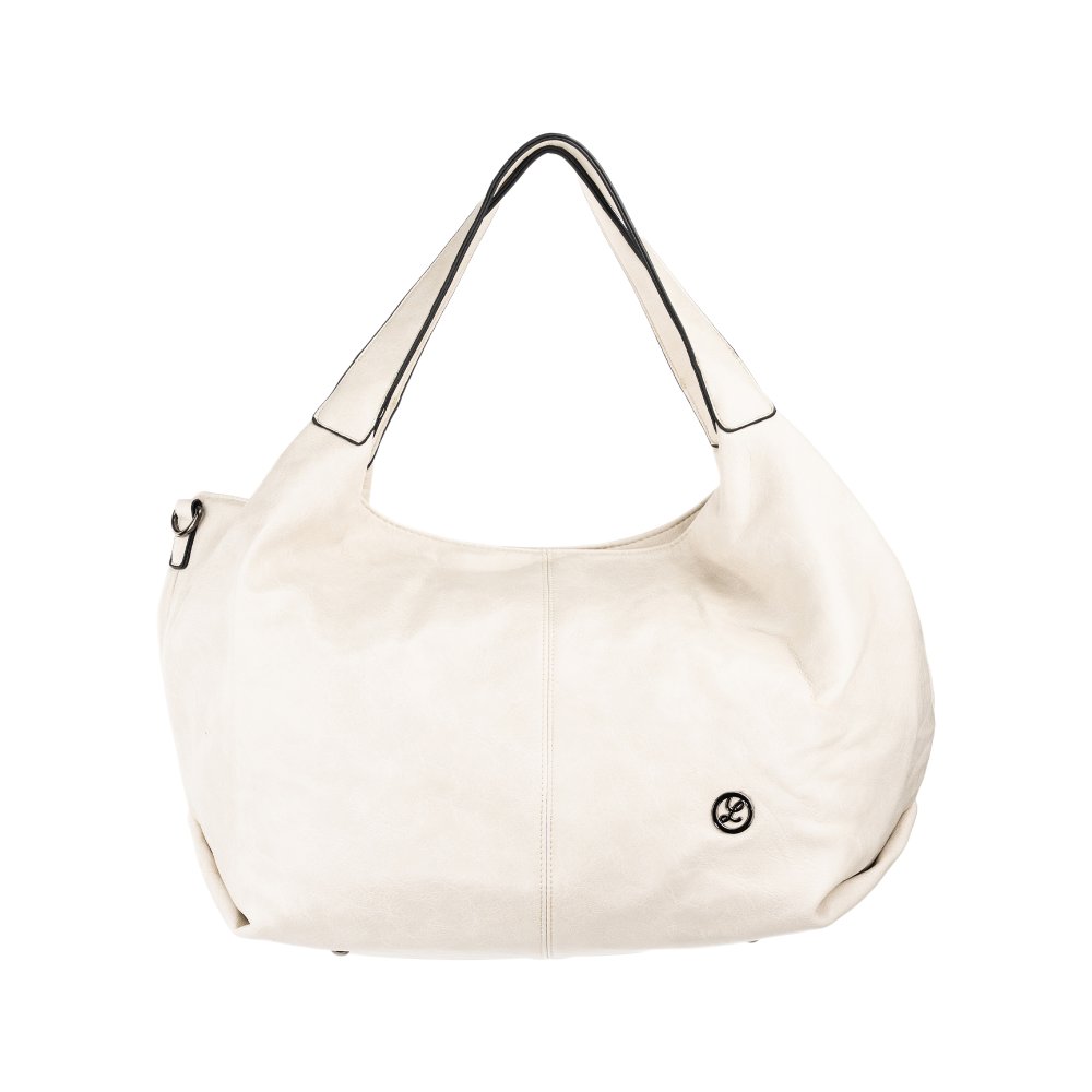 FLORA dámska koženková kabelka tmavo béžová