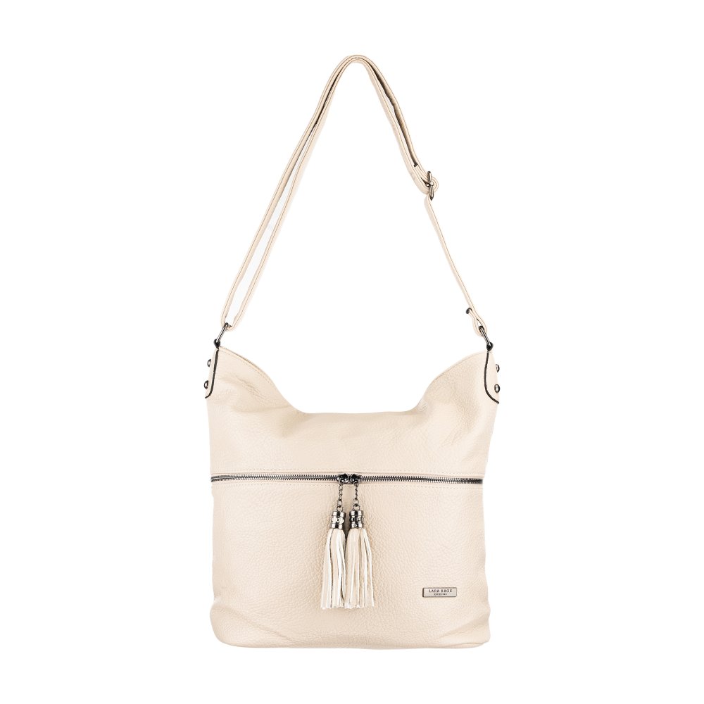 DALILA dámska crossbody koženková kabelka tmavo béžová