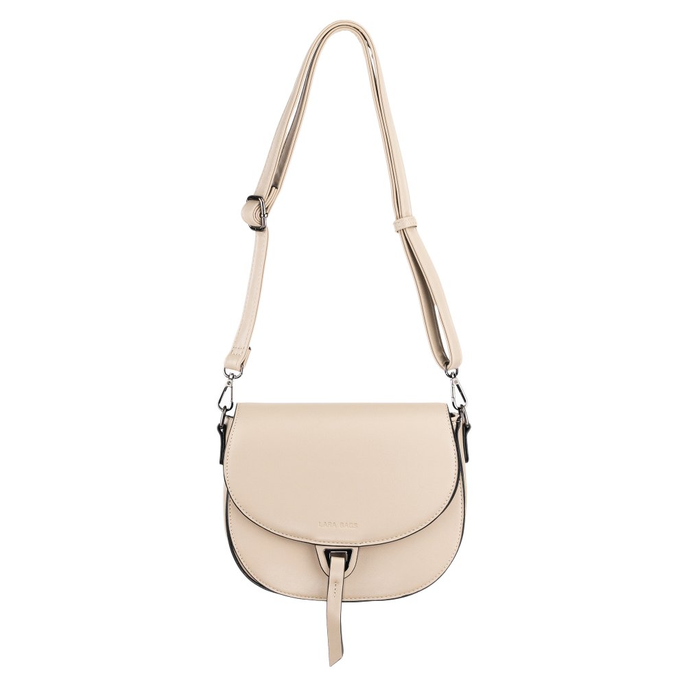LANA dámska crossbody koženková kabelka tmavo béžová