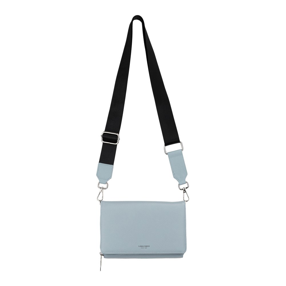 Dámska crossbody koženková kabelka Svetlomodrá