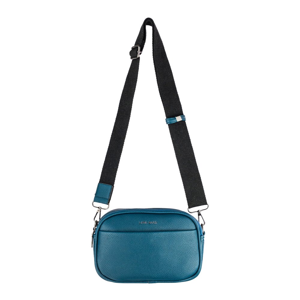 KAROLINA dámska crossbody koženková kabelka petrolejová