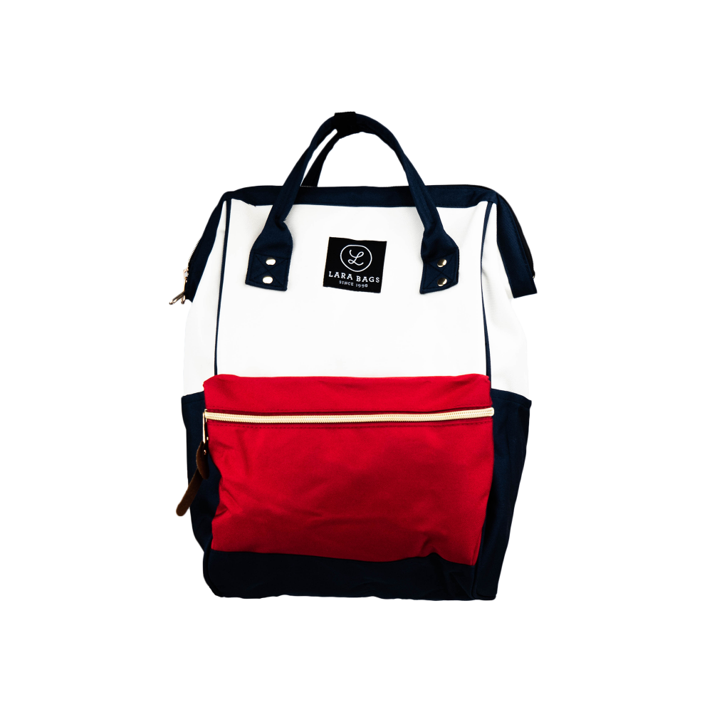 LÁTKOVÝ BATOH Modrá/Biela/Červená