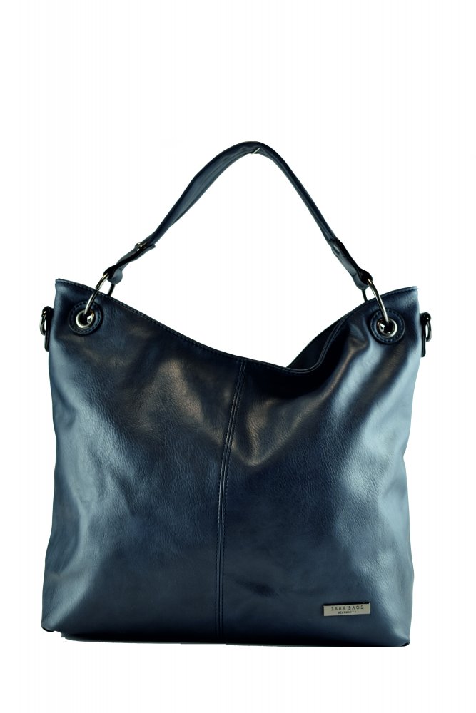 Lara Bags AMY dámska koženková kabelka Tmavomodrá