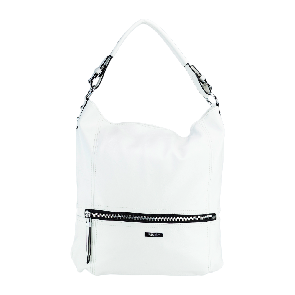 Lara Bags WANDA dámska koženková kabelka Biela