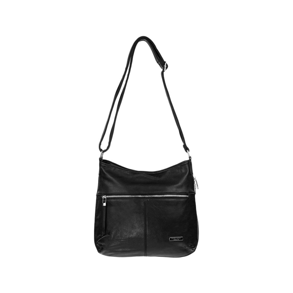 NOEMI dámska crossbody koženková kabelka Čierna