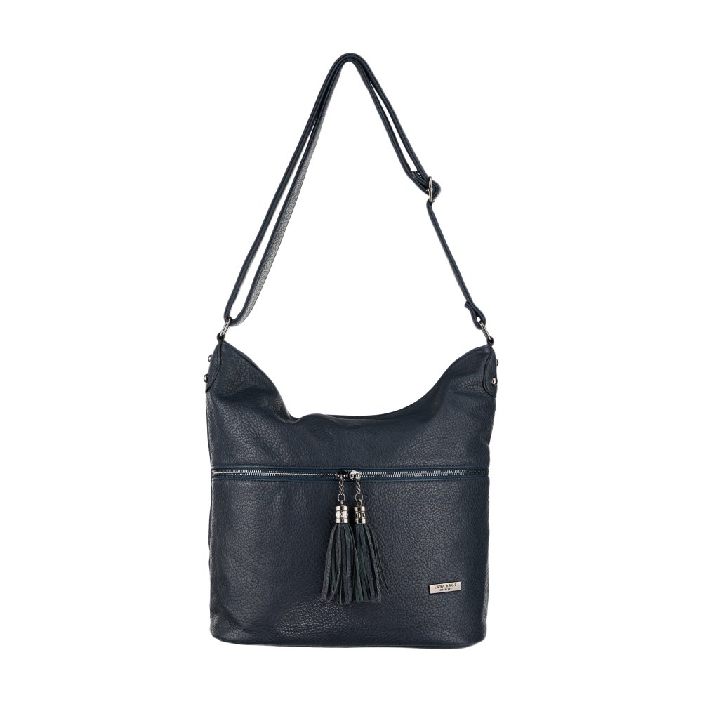 DALILA dámska crossbody koženková kabelka Tmavomodrá