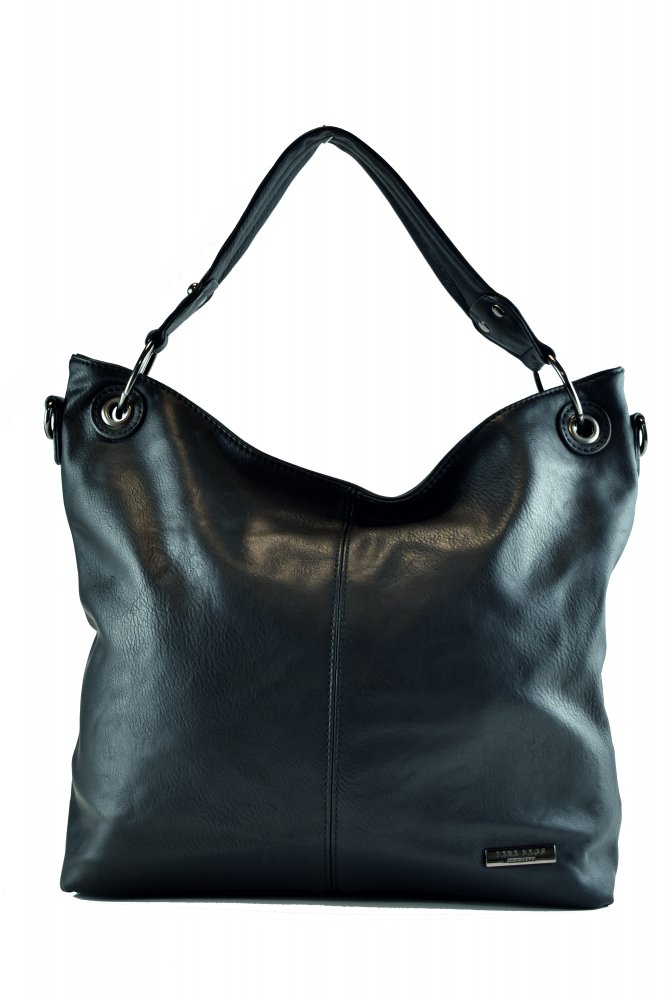 Lara Bags AMY dámska koženková kabelka Čierna