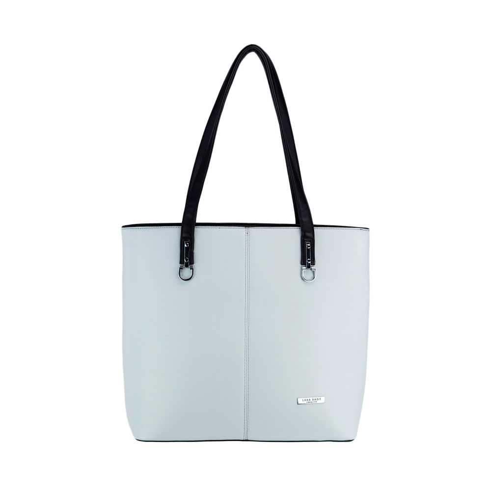 Lara Bags LOTA dámska koženková kabelka Sivá/Čierna