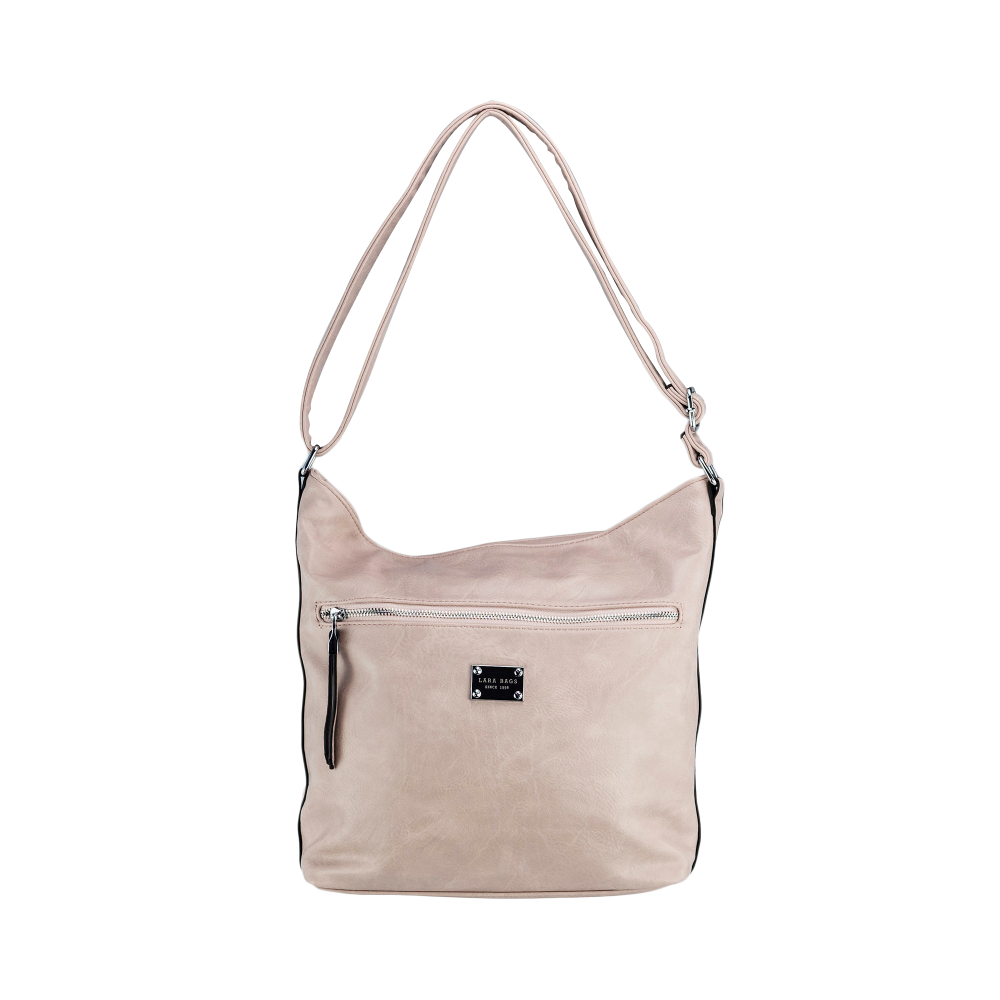 Lara Bags STELLA dámska koženková kabelka Ružová