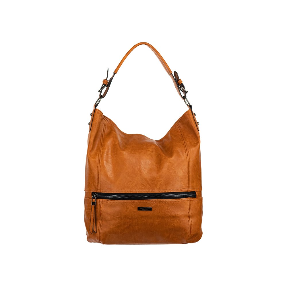 Lara Bags WANDA dámska koženková kabelka Svetlohnedá