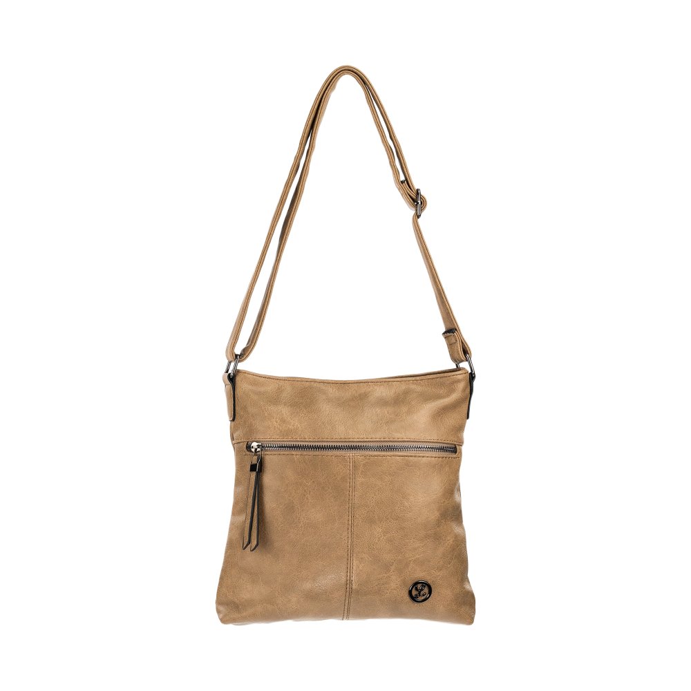 KERRY dámska crossbody koženková kabelka taupe