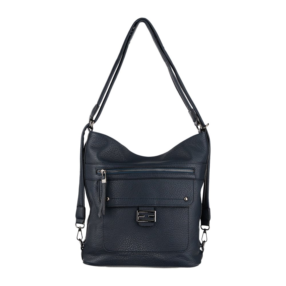 INGE dámska koženková kabelka Tmavomodrá