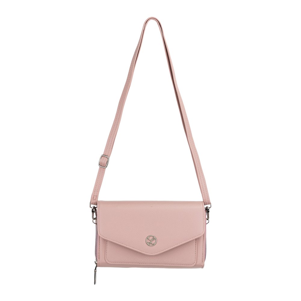 Dámska crossbody koženková kabelka Ružová