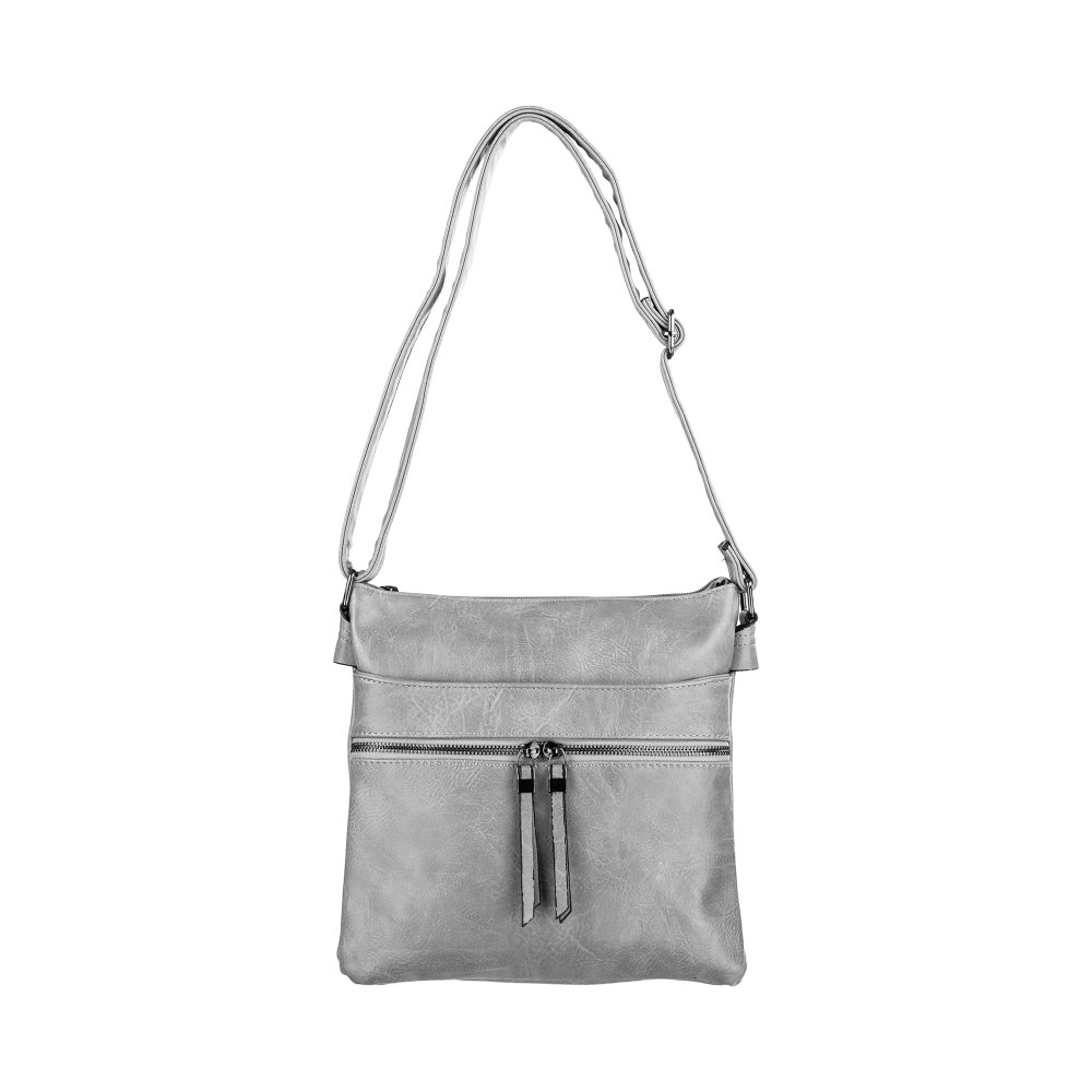 SANDRA dámska crossbody koženková kabelka Tmavosivá