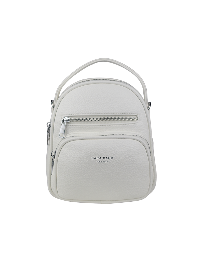 ARIANA mini dámsky koženkový batoh Biela