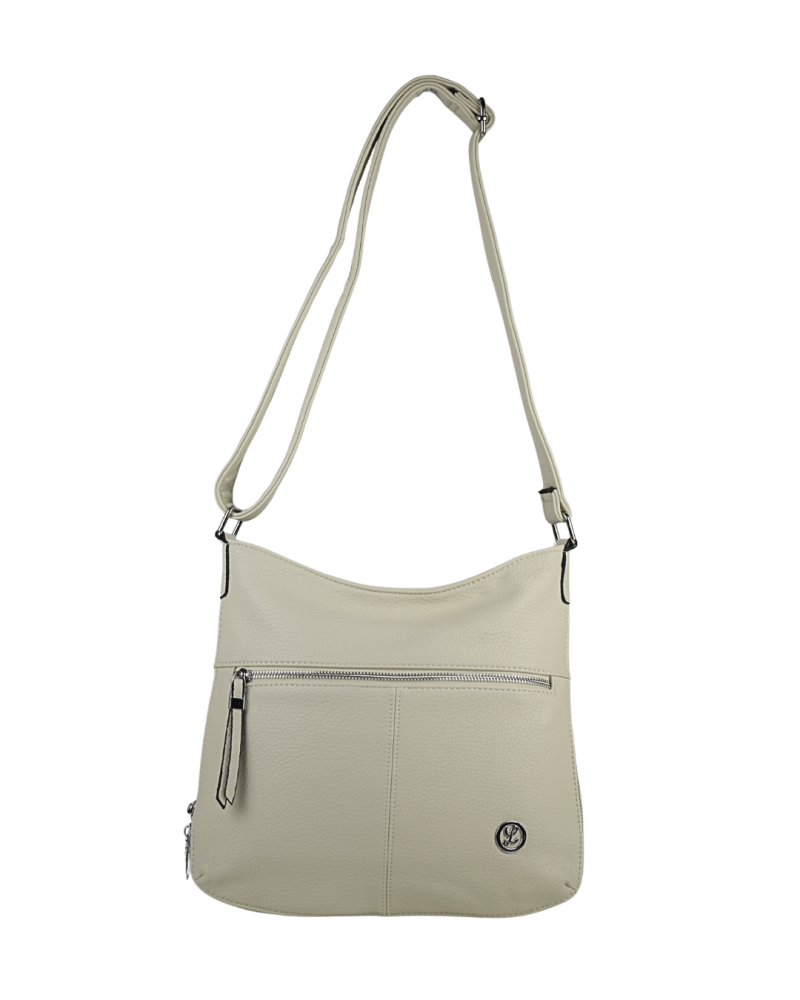 VIOLA dámska crossbody koženková kabelka Béžová