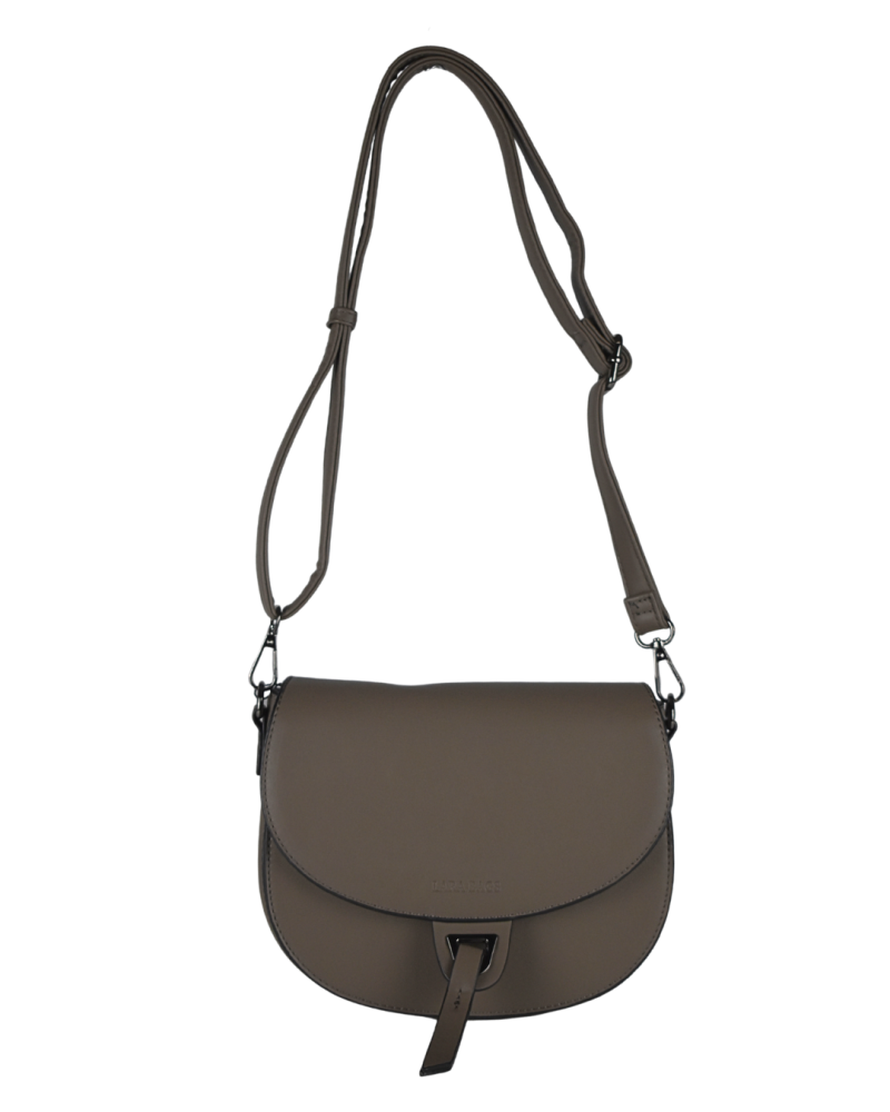 LANA dámska crossbody koženková kabelka tmavá taupe