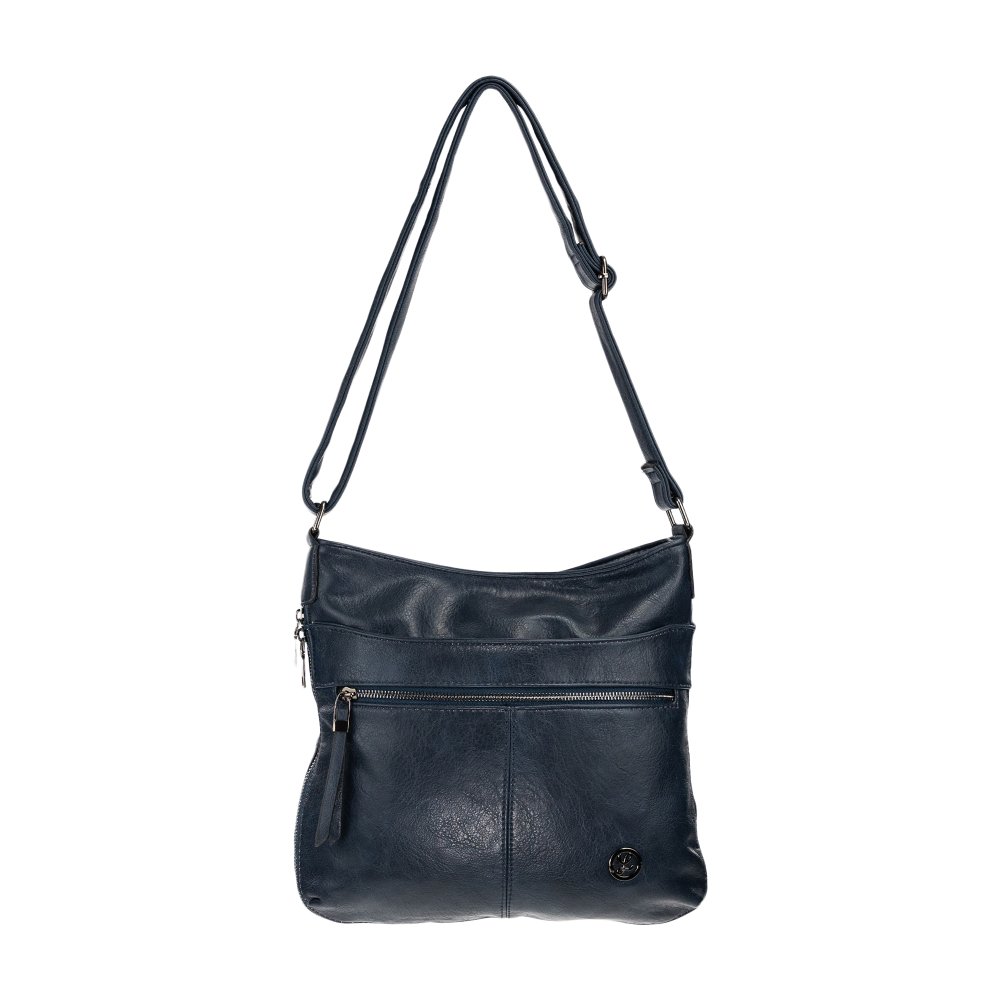 BLAIR dámska crossbody koženková kabelka Tmavomodrá