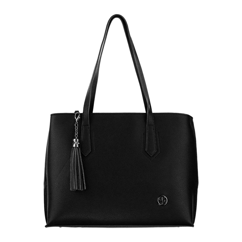 VANDA dámska koženková kabelka Čierna