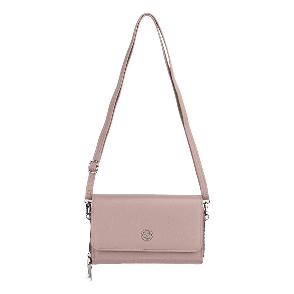 Dámska crossbody koženková kabelka Ružová