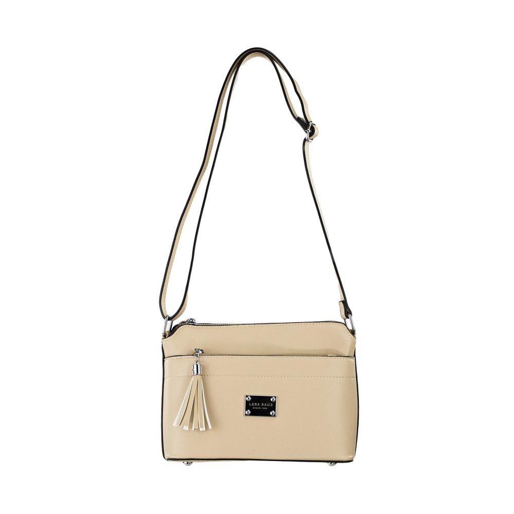 WENDY dámska crossbody koženková kabelka taupe