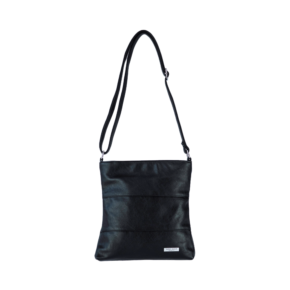 TOMMY dámska crossbody koženková kabelka Čierna