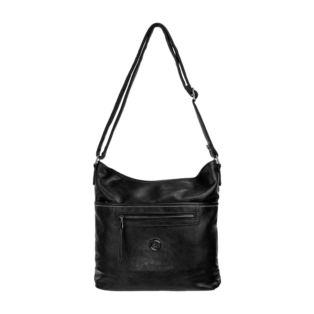 ADRIA dámska crossbody koženková kabelka Čierna