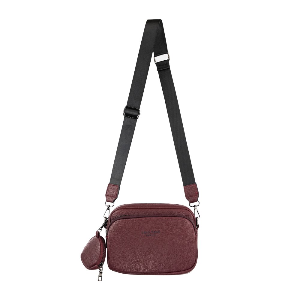 CHLOE dámska crossbody koženková kabelka Bordová