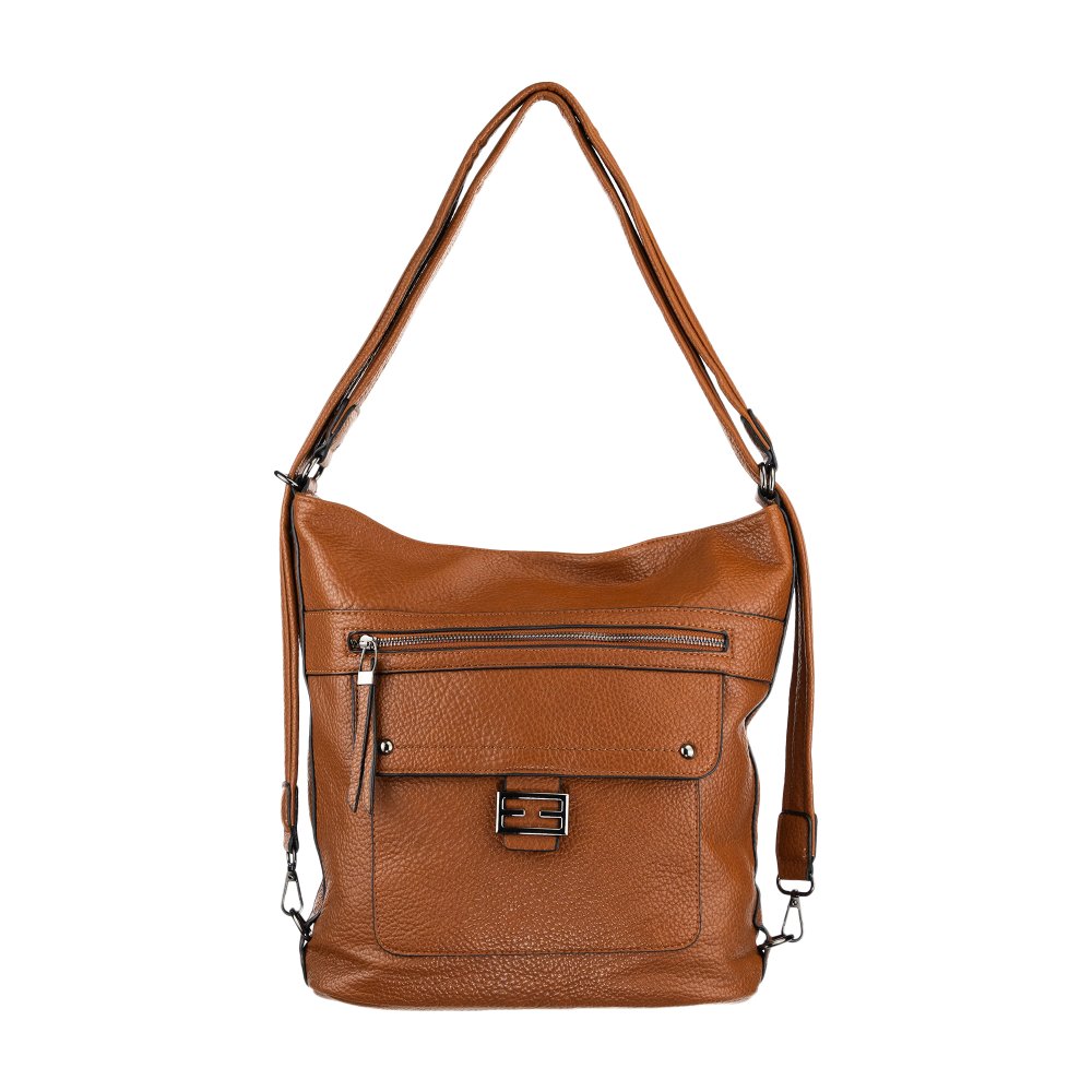 INGE dámska koženková kabelka Svetlohnedá