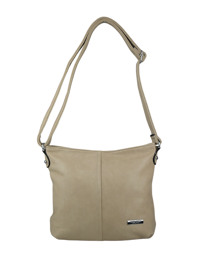 VIOLET dámska crossbody koženková kabelka tmavo béžová