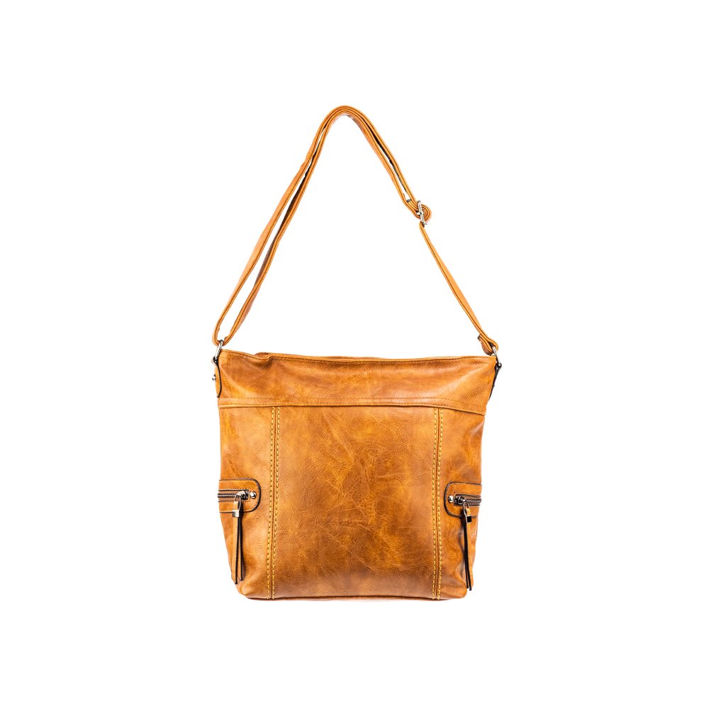 Lara Bags TESSA dámska crossbody koženková kabelka Svetlohnedá