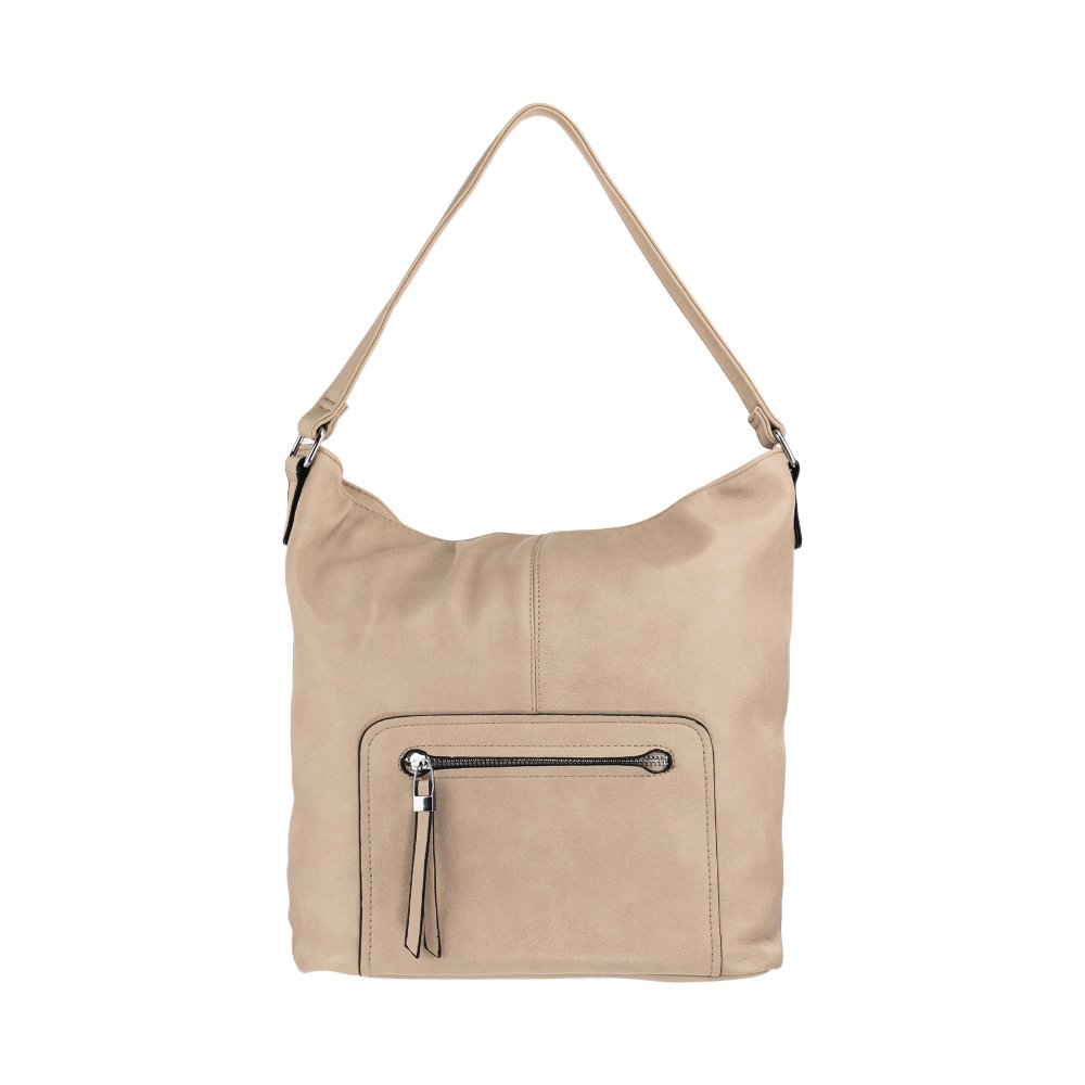 MARY dámska koženková kabelka tmavo béžová